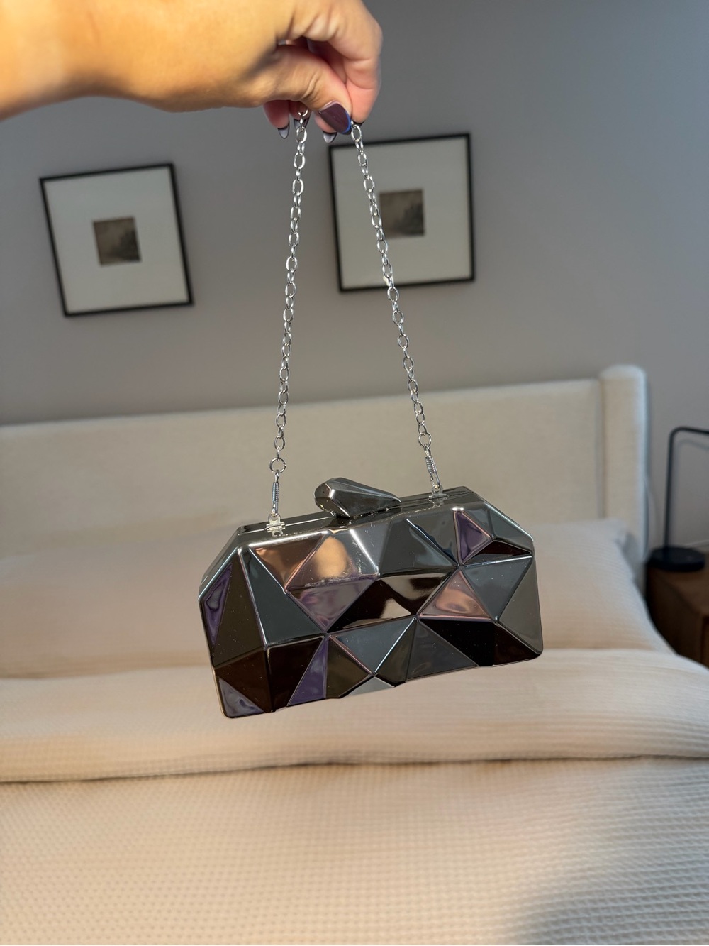Silver/chrome clutch